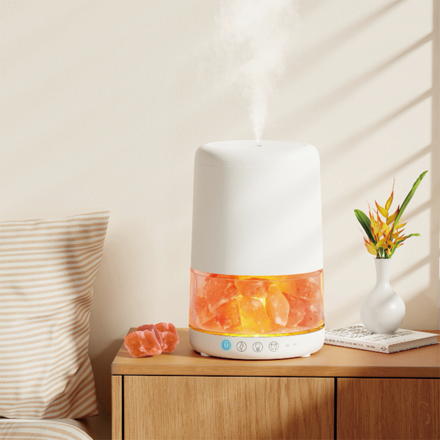 Cylindrical 2 in 1 Salt Lamp Aroma Diffuser 